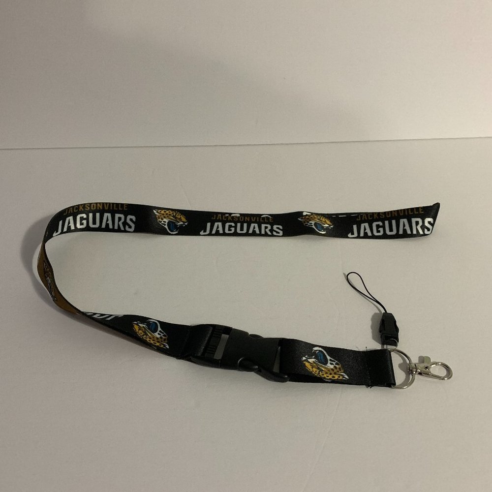 NFL Lanyard Jacksonville Jaguars Strap Keychain Reversible Colors Buckle Clip